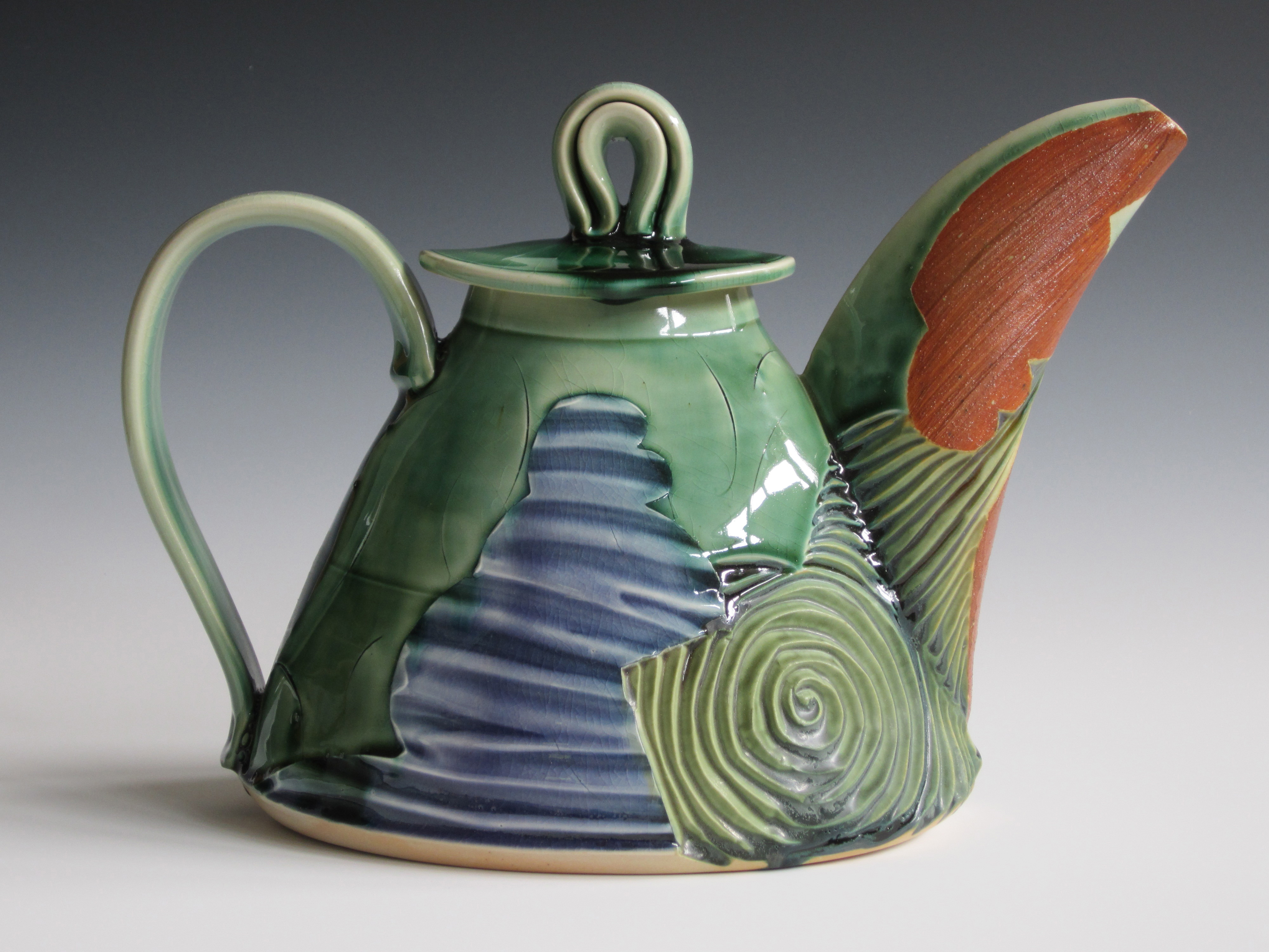 "Water & Sky Teapot" by Denise Woodward-Detrich