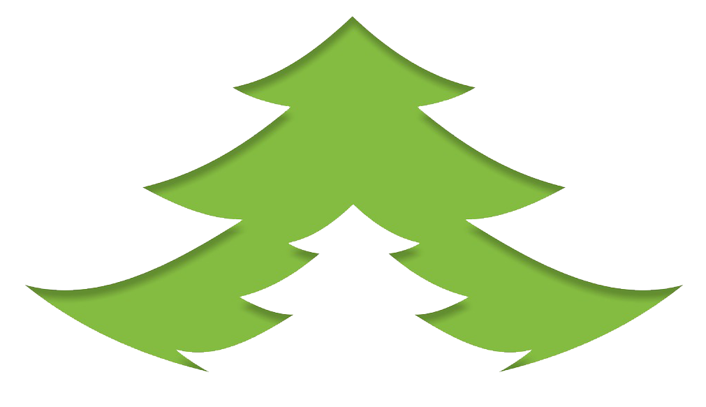 Cut out Christmas tree showing green background. Cut from blue and white checked foreground paper. Smaller matching pine tree shape left in center of checkered paper.