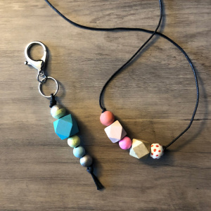 Big Bead Necklace and Key Fob