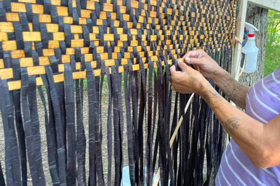 Cedar Bark Mat weaving
