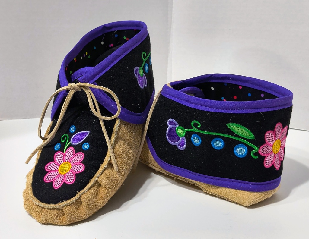 colorful leather moccassing