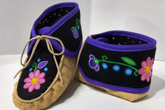 colorful leather moccassing