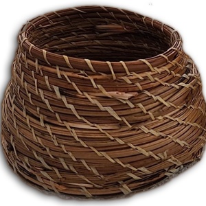 dark brown pine needle basket